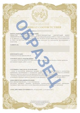 Образец Сертификат СТО 01.064.00220722.2-2020 Ставрополь Сертификат СТО 01.064.00220722.2-2020 